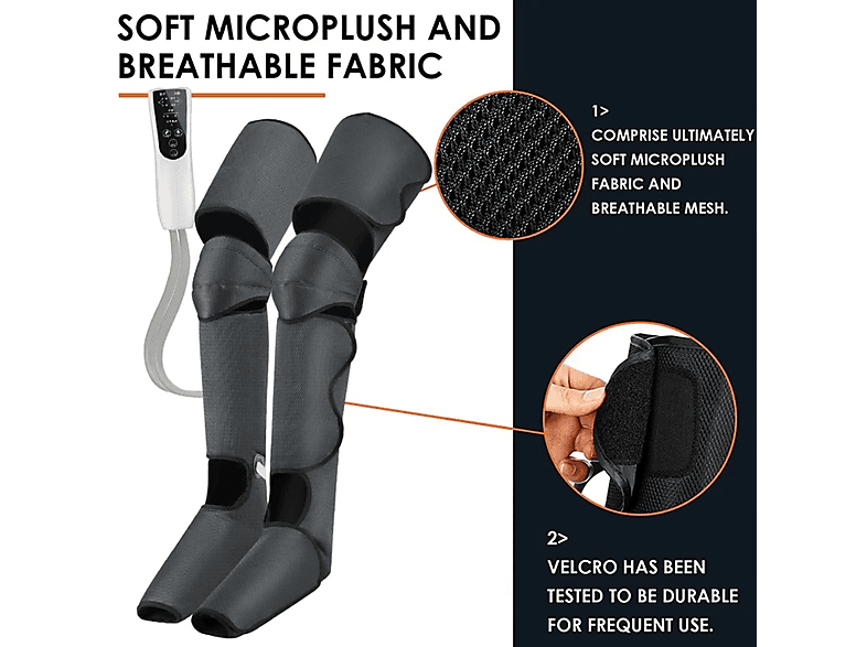 Masajeador - Lalanos Cosmetics Dispositivo de terapia y drenaje linfático, para Piernas, con Función calor, Negro