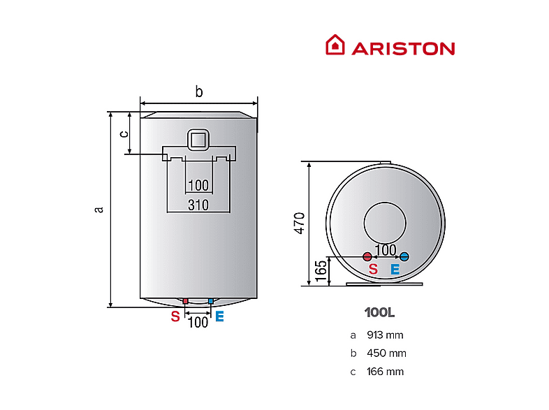 Termo Eléctrico - Ariston LYDOS WIFI 100 V 1.5K EU + INSTAFIX, 100 l, Blanco