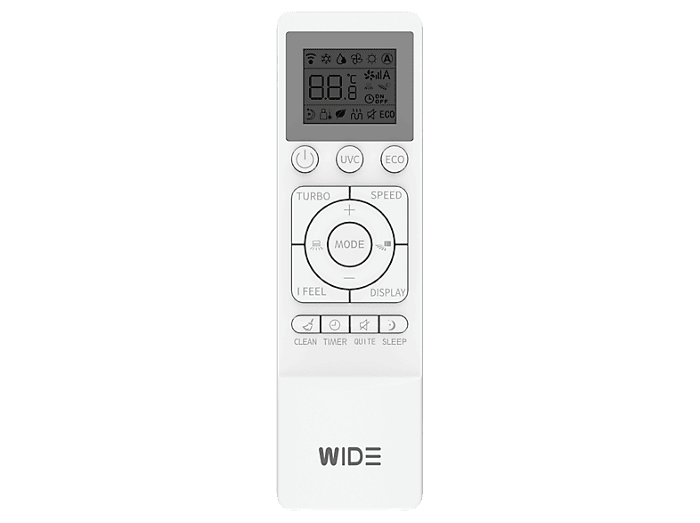Aire acondicionado Split 1 x 1 - Wide WDS12IUL5ECO-R32, 3010 fg/h, Función Inverter, Blanco