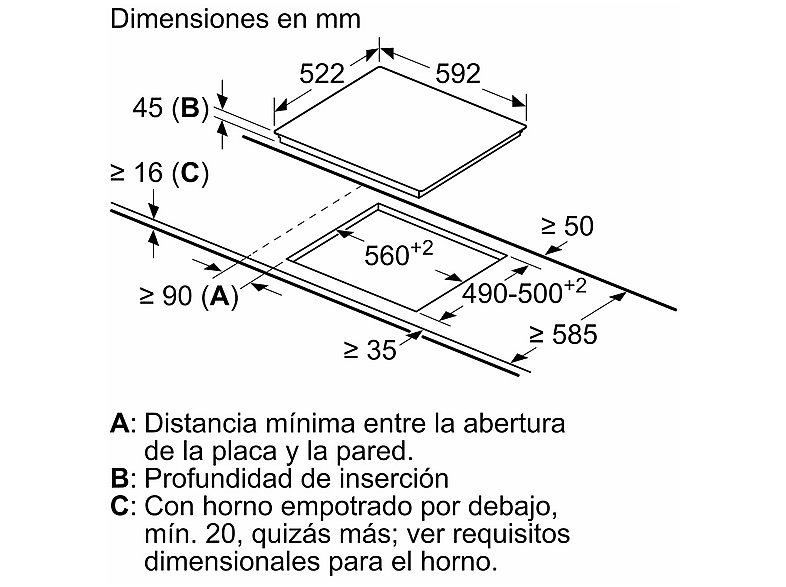 Placa vitrocerámica - Balay 3EB714LR, 3 zonas, Zona semi-gigante de 23 cm, función Programación de tiempo, Bloqueo de seguridad, Negro