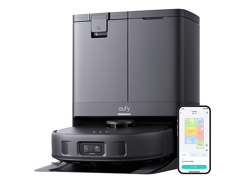 Robot aspirador - Eufy X10 Pro Omni, 1000 W, Potencia de succión 8 kPa, Depósito 1 l, Autonomía 1min