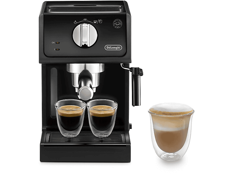 Cafetera express - Delonghi ECP31.21, 15 bar, 1100 W, 2 tazas, Negro