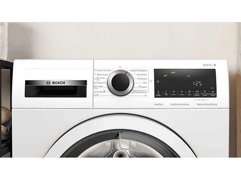 Lavadora secadora - Bosch Serie 4 WNA13401ES, 9 kg + 5 kg, Blanco