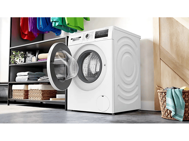 Lavadora carga frontal - Bosch BOSWAN24272ES, 8 kg, Inox