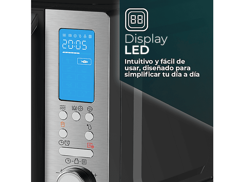 Microondas libre instalación - Svan SVASVMW270CVN, 900 W, 5 potencia, 26 l, Inox