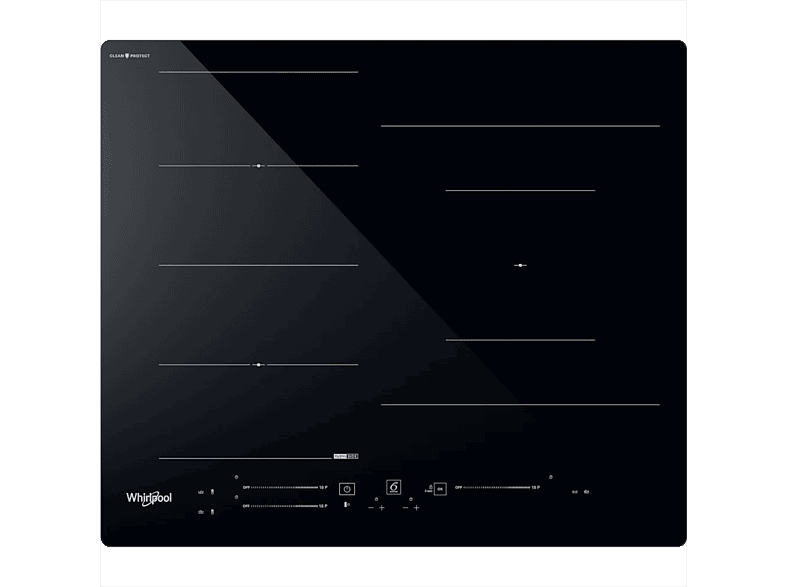 Placa inducción - Whirlpool WF S9860 CPNE, 3 zonas, 590 mm, Negro