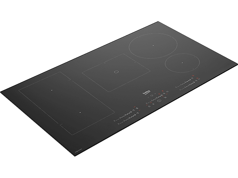 Placa de inducción - Beko BEKHII85770UFT, 5 zonas, 780 mm, Negro