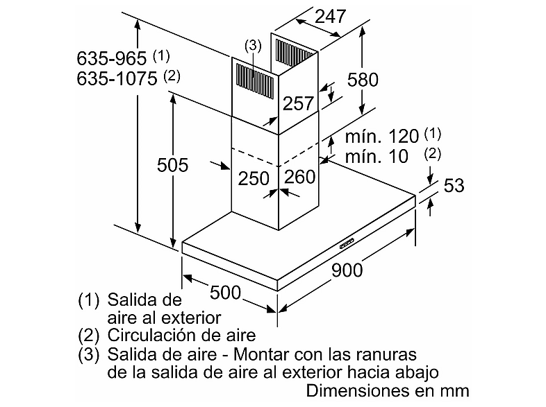 Campana decorativa - Balay 3BC097EX, 756 m³/h, Control electrónico, iluminación LED, 90 cm, Inox