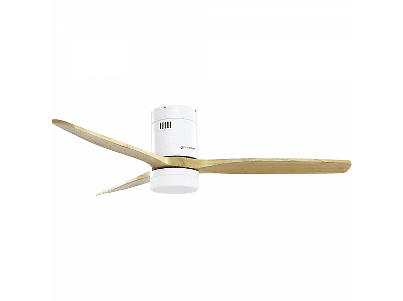Ventilador de techo - Grunkel Con luz LED SKYWIND-52WB, 40 W, 6 velocidades, Blanco, Madera