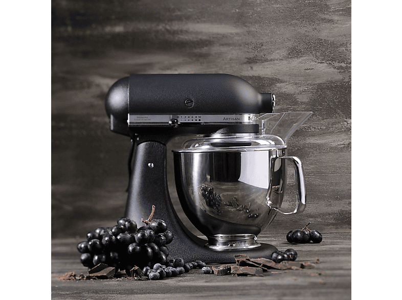 Robot amasador - KitchenAid 5KSM175PSEBK, 300 W, 4,8 l, Negro