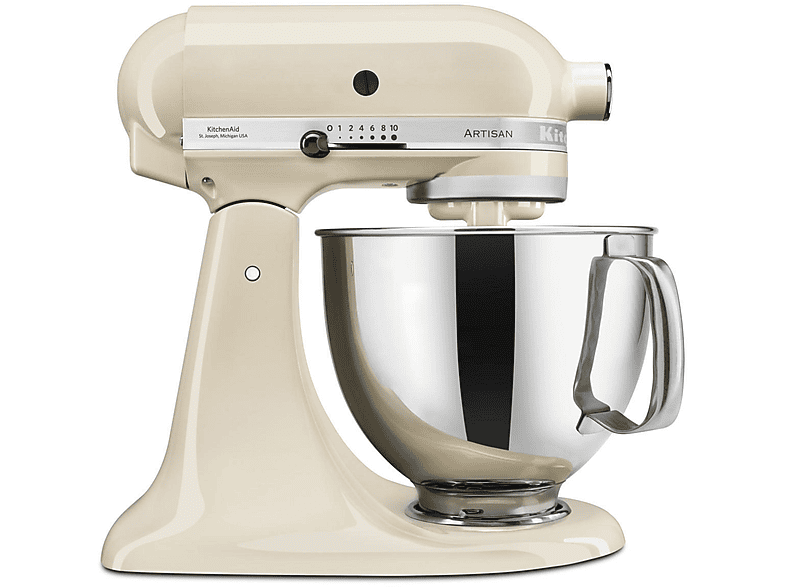 Robot amasador - KitchenAid 5KSM175PSEAC, 300 W, 10 velocidades, Almendra