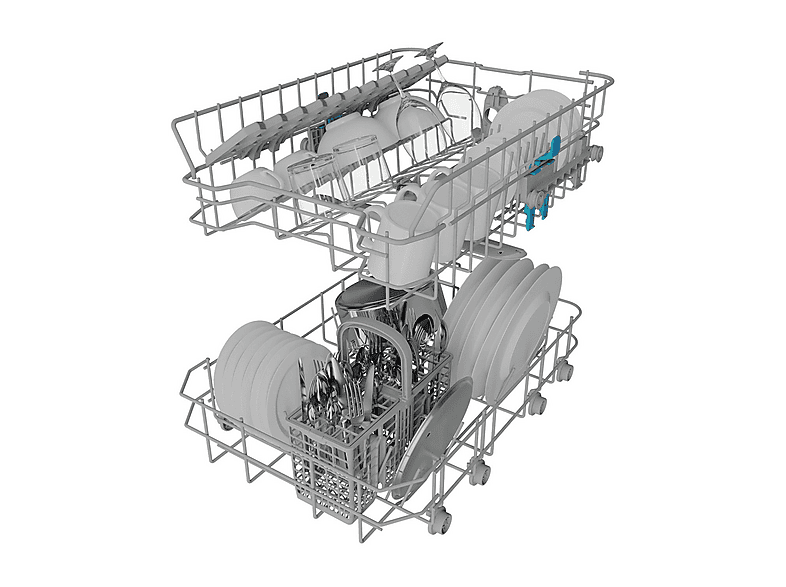 Lavavajillas integrable 45 cm - Indesit DI9E 2B10, 9 servicios, 5 programas, 44,8 cm, Blanco