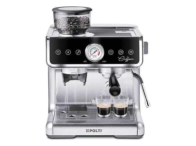 Cafetera express - Polti COFFEA G50S, 15 bar, 0 W, 2 tazas, Plata