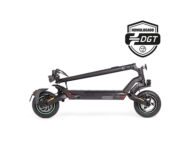 Patinete eléctrico - Youin XLMAX LITE, Pot. máx. 1200 W, Carga máx. 120 kg, 45 km autonomía, 12500 mAh, Negro