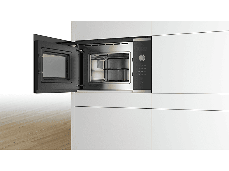 Microondas integrable - Bosch BEL523MS0, 800W, 20 L, Grill, Acero inoxidable