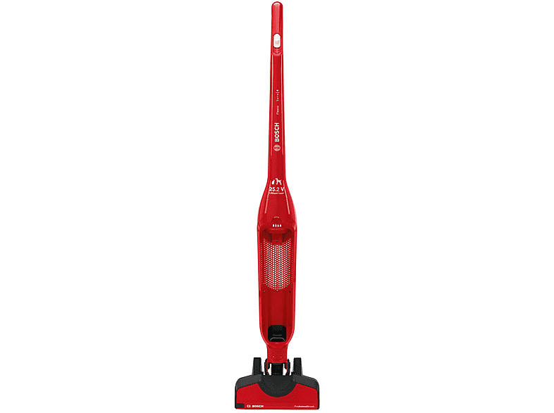 Aspirador escoba - Bosch BBH3ZOO25, 25,2 V, Depósito 0,4 l, Autonomía 55 min, Rojo