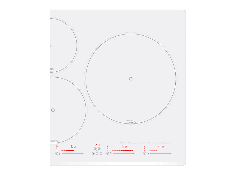 Placa de inducción - Cata INSB 6003 E2 WH, 3 zonas, 59 cm, Blanco