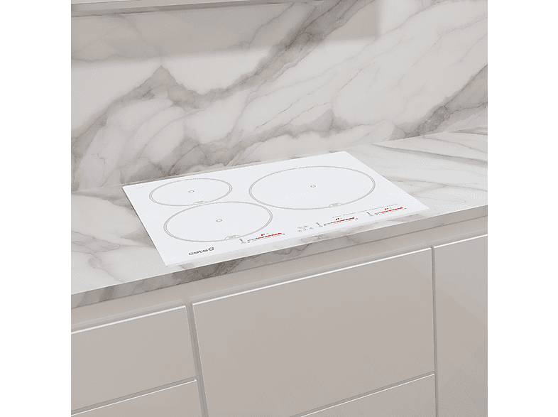 Placa de inducción - Cata INSB 6003 E2 WH, 3 zonas, 59 cm, Blanco