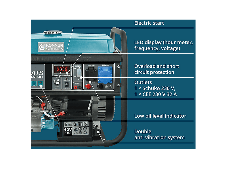 Generador de energía - Könner & Söhnen KS 7000E ATS