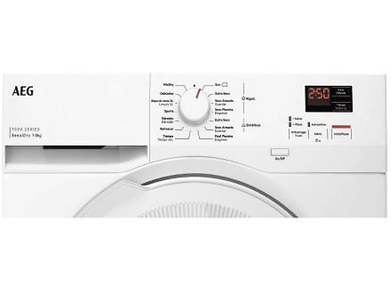 Secadora bomba de calor - AEG AEGTR708L2OZ, 8 kg, 8 programas, Blanco