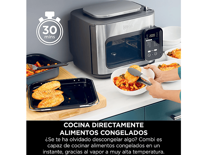 Freidora de aire - Ninja SFP700EU, 1780 W, 12,5 l, Negro, Acero inoxidable