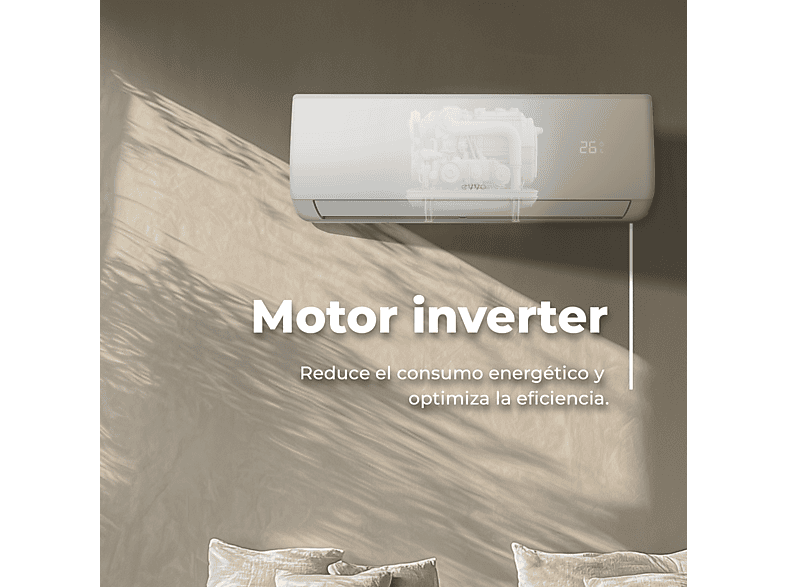 Split 2x1 - Evvo Clima WIFI 2x1 18.000 BTU (9.000 + 12.000), 18000 fg/h, Función Inverter, Blanco