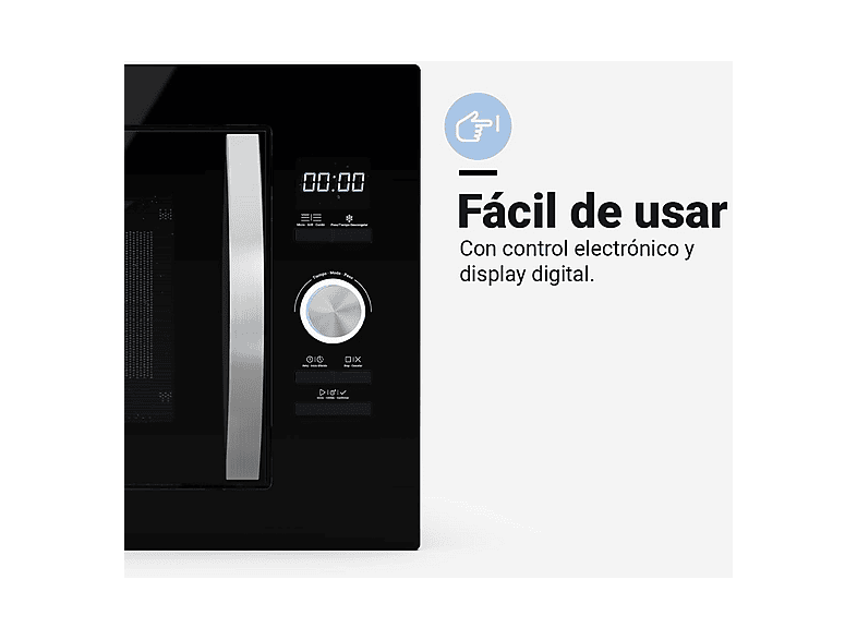 Microondas Libre Instalación - Universalblue SPEEDYBAKE-PLUS, 700 W, Cristal Negro