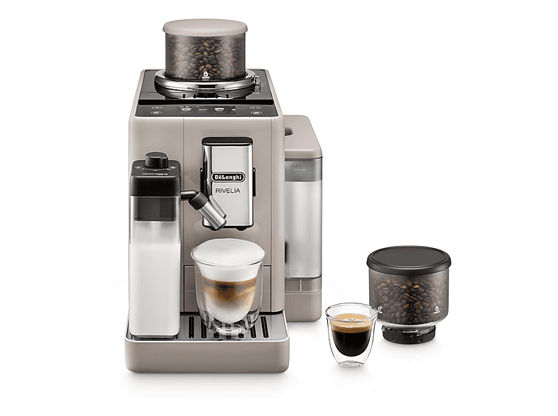 Cafetera superautomática - Delonghi EXAM440.55.BG MILK- RIVELIA BEIGE, 19 bar, 1450 W, 0,7 l, 2 tazas