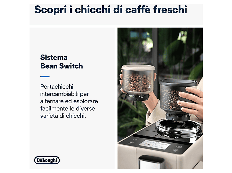 Cafetera superautomática - Delonghi EXAM440.55.BG MILK- RIVELIA BEIGE, 19 bar, 1450 W, 0,7 l, 2 tazas