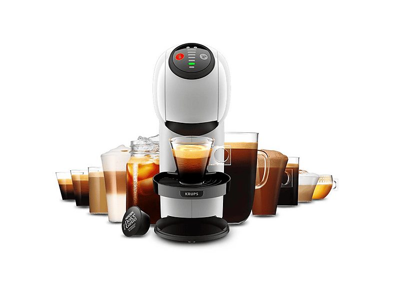 Cafetera de cápsulas - Krups Genio S KP2431, 15 bar, 1500 W, Blanco