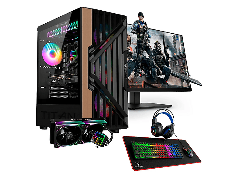 PC Gaming - PC Racing INTEL I7 ORDENADOR SOBREMESA, Intel® Core™ i7 12700F, 32 GB RAM, 1 TB SSD, GeForce RTX™ 5060, Windows 11 Pro, Negro