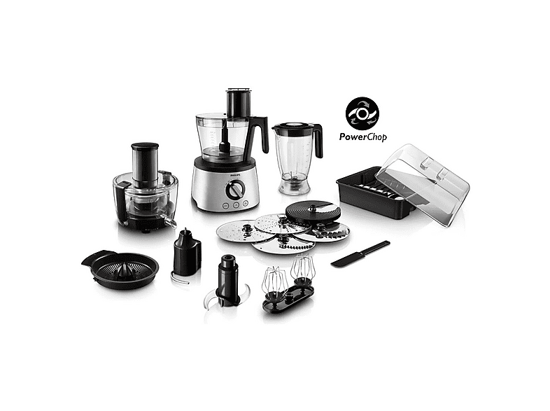 Robot de cocina - Philips HR7778/00, 1300 W, Acero inoxidable