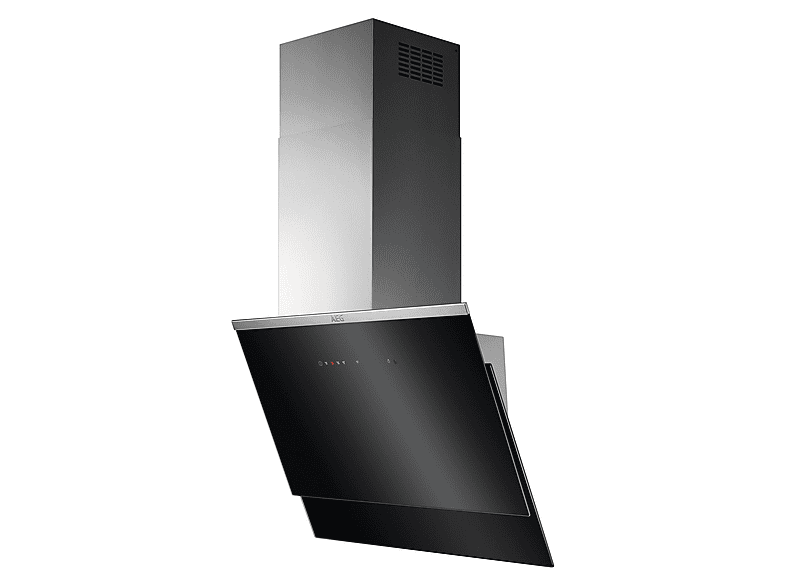 Campana decorativa - AEG Serie 9000 SilenceTech DVE5671HG, 3 velocidades, 400 m³/h, 600 mm, Negro e INOX
