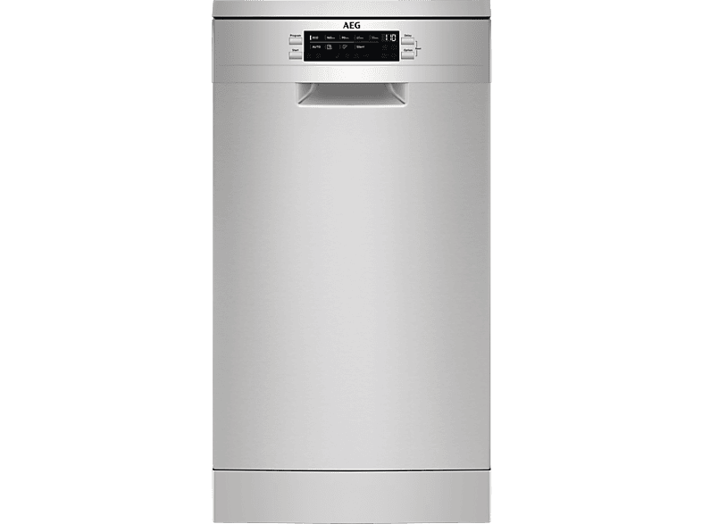 Lavavajillas libre instalación 45 cm - AEG FFB73527ZM, 10 servicios, 9 programas, 446 mm, INOX