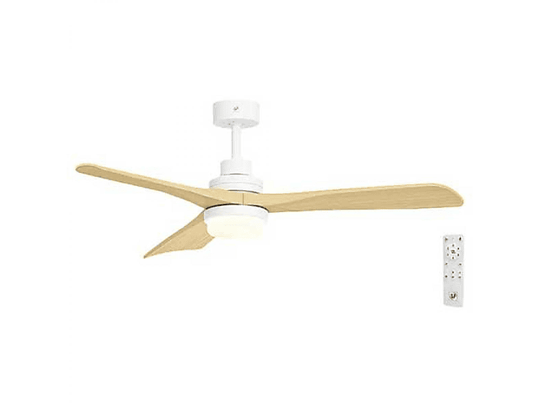 Ventilador de techo - Soler & Palau HTD-130, 50 W, 6 velocidades, Blanco / Madera