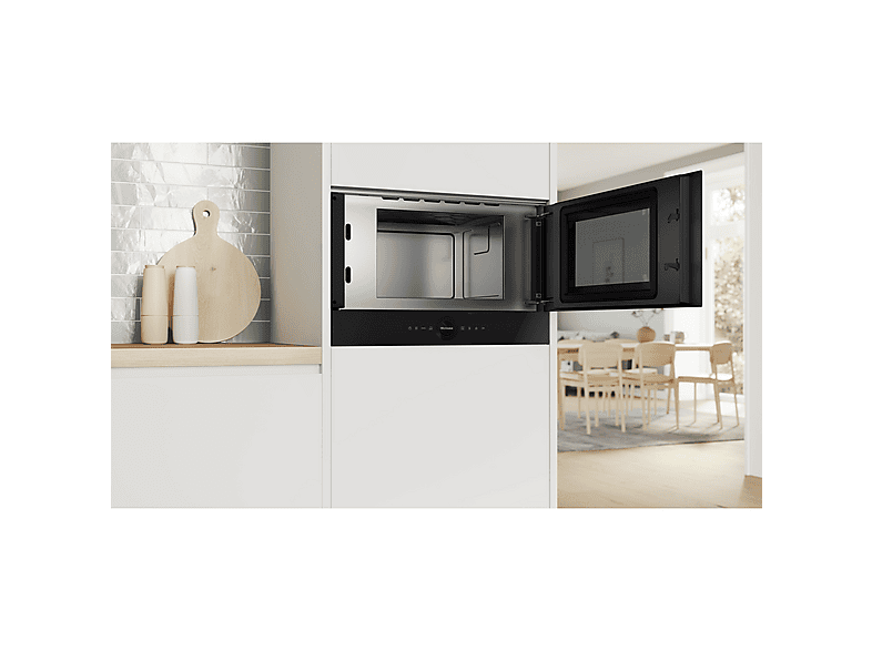 Microondas integrable - Bosch BFR7221B1, 900 W, 5 niveles potencia, 21 l