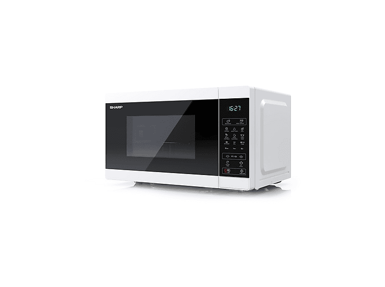 Microondas - Sharp YC-MG02EW, 800 W, 11 potencia, 20 l, Blanco