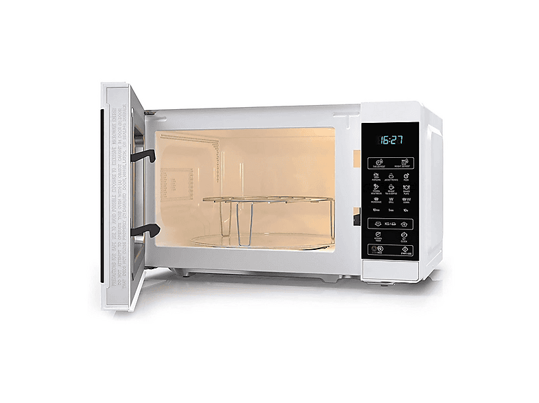 Microondas - Sharp YC-MG02EW, 800 W, 11 potencia, 20 l, Blanco