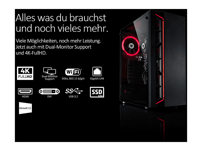 Pack PC gaming - Beastcom Q3 Essential Gaming, AMD Ryzen™ 5 3400G, 16 GB RAM, 512 GB SSD, Radeon™ RX Vega 11, Windows 11 Home, (ref. 143520593)