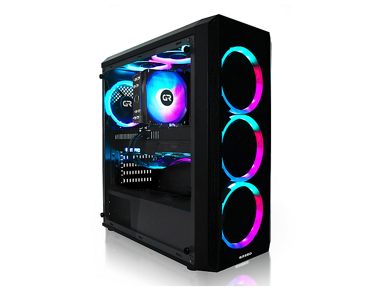 PC Gaming - Greed MK2 Power AMD | Gaming Ordenador / Computer, AMD Ryzen 7 5700X, 32 GB RAM, 1 TB SSD, Radeon™ RX 9070, Windows 11 Pro, Negro