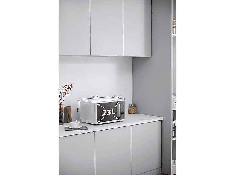 Microondas - Toshiba MW3-SAC23SF, 5 potencia, 23 l, Blanco