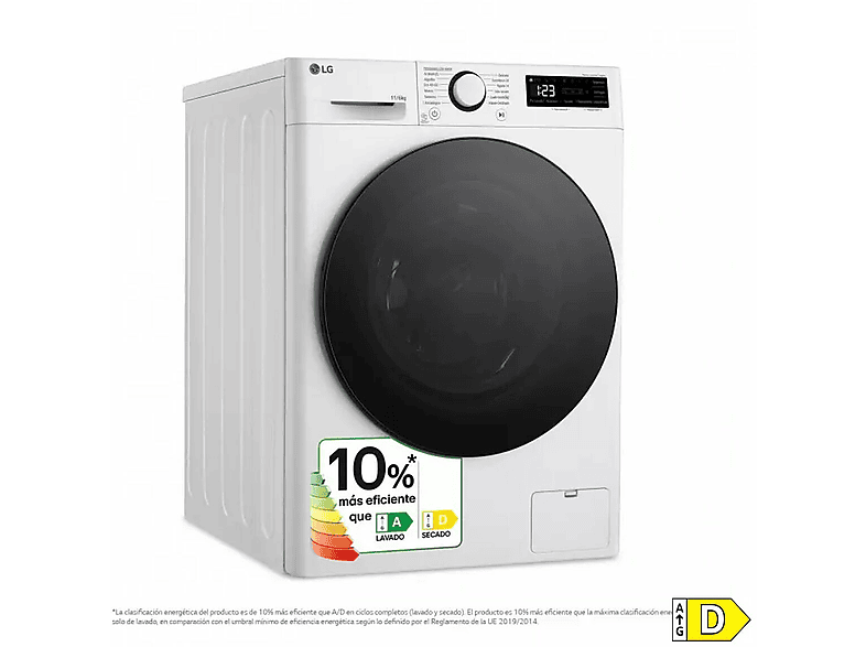 Lavadora secadora - LG AI Direct Drive Turbowash 360, 11 kg + 6 kg, Blanco