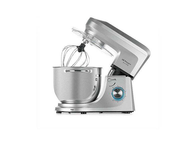 Robot amasador - Orbegozo AM8000, 1800 W, 6 velocidades, Metalizado