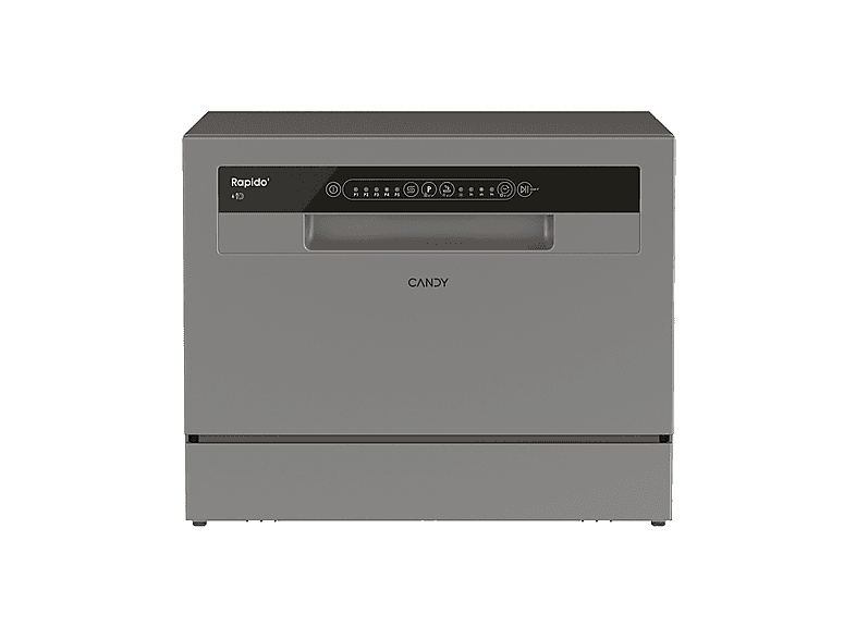 Lavavajillas compacto - Candy CP 6E51LS, 6 servicios, 5 programas, 55 cm, Silver