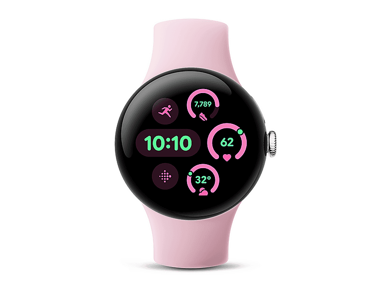 Smartwatch - Google PIXEL WATCH 3 41MM PINK, S-L, Aluminio 100% reciclado, Rosa cuarzo