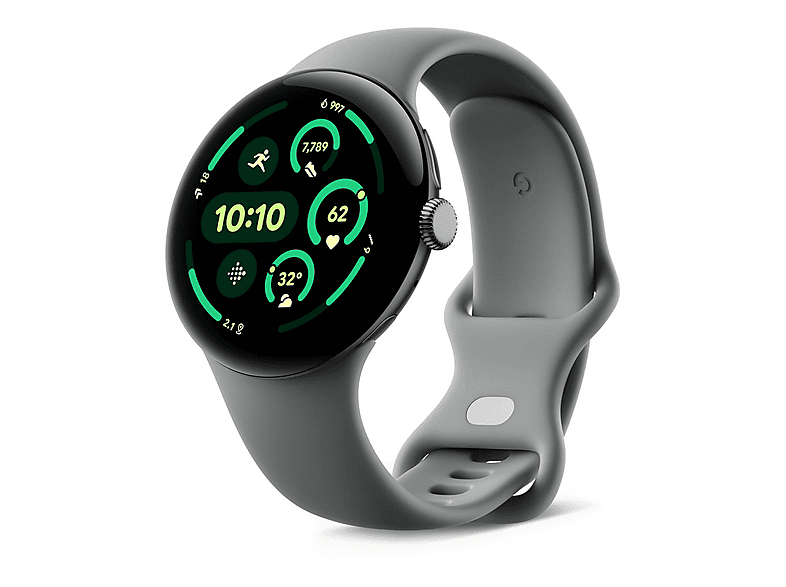 Smartwatch - Google PIXEL WATCH 3 45MM GREEN, S-L, Aluminio 100% reciclado, Verde liquen