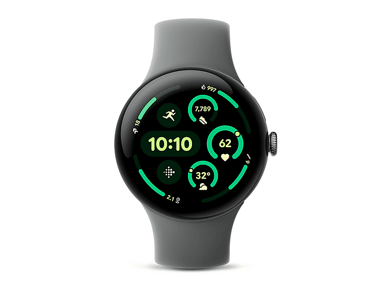 Smartwatch - Google PIXEL WATCH 3 45MM GREEN, S-L, Aluminio 100% reciclado, Verde liquen