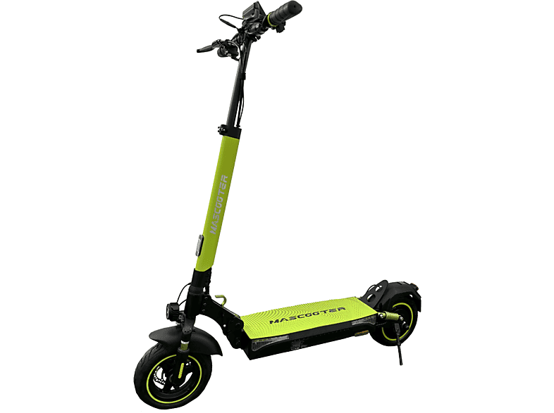 Patinete eléctrico - Mascooter S4, Pot. máx. 1200 W, Carga máx. 120 kg, 25 km autonomía, 7800 mAh, Negro-lima