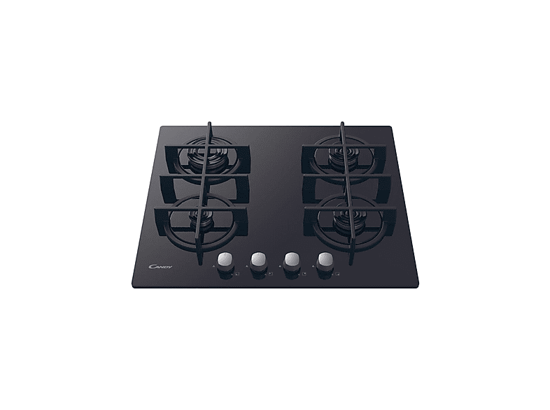 Placa de gas - Candy CVG6B, 4 zonas, NG + LPG (Butane), 595 mm, Negro