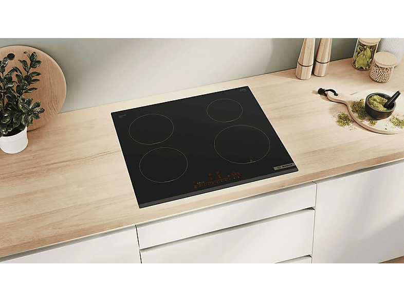 Placa de inducción - Bosch PIE631HB1E, 4 zona(s) zonas, 592 mm, Negro